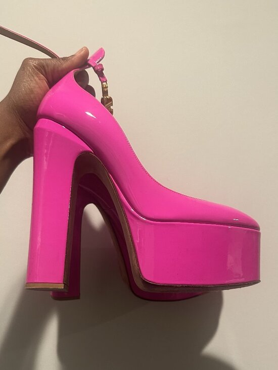 Valentino Garavani Shoes - Valentino Garavani Tan-Go Platform Pump Patent Leather 155mm Pink PP